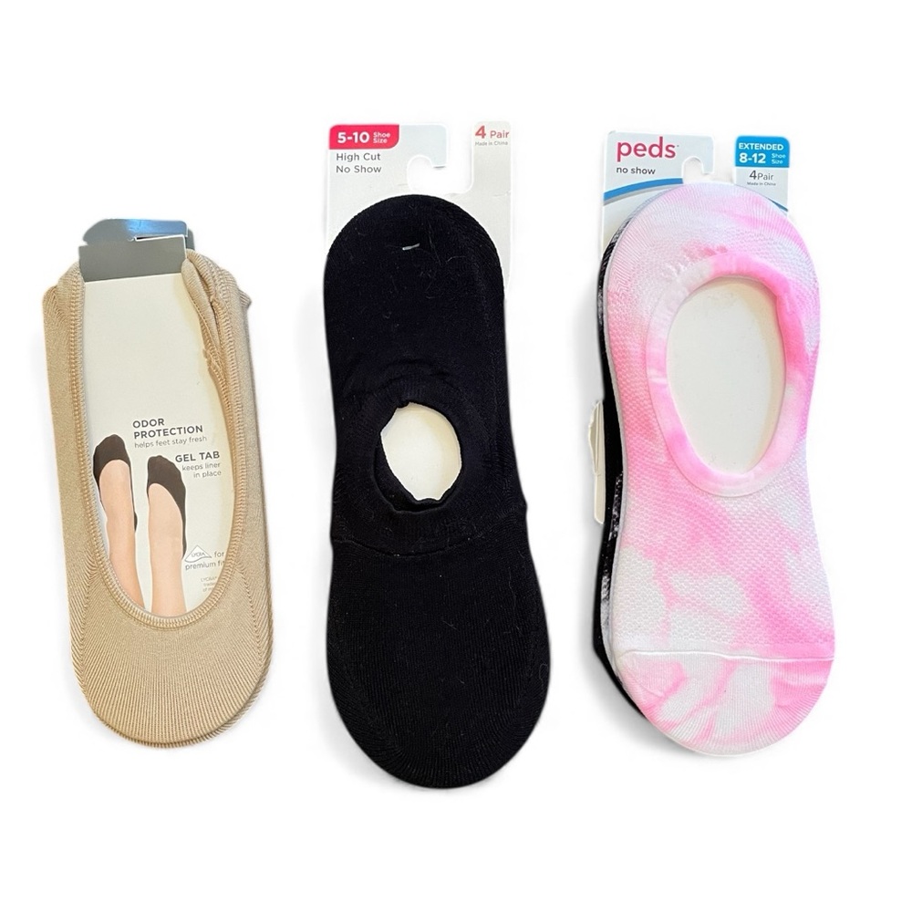 Bundle of 9 New No-Show Socks – Women’s Sizes 5–12 (Mixed Packs)